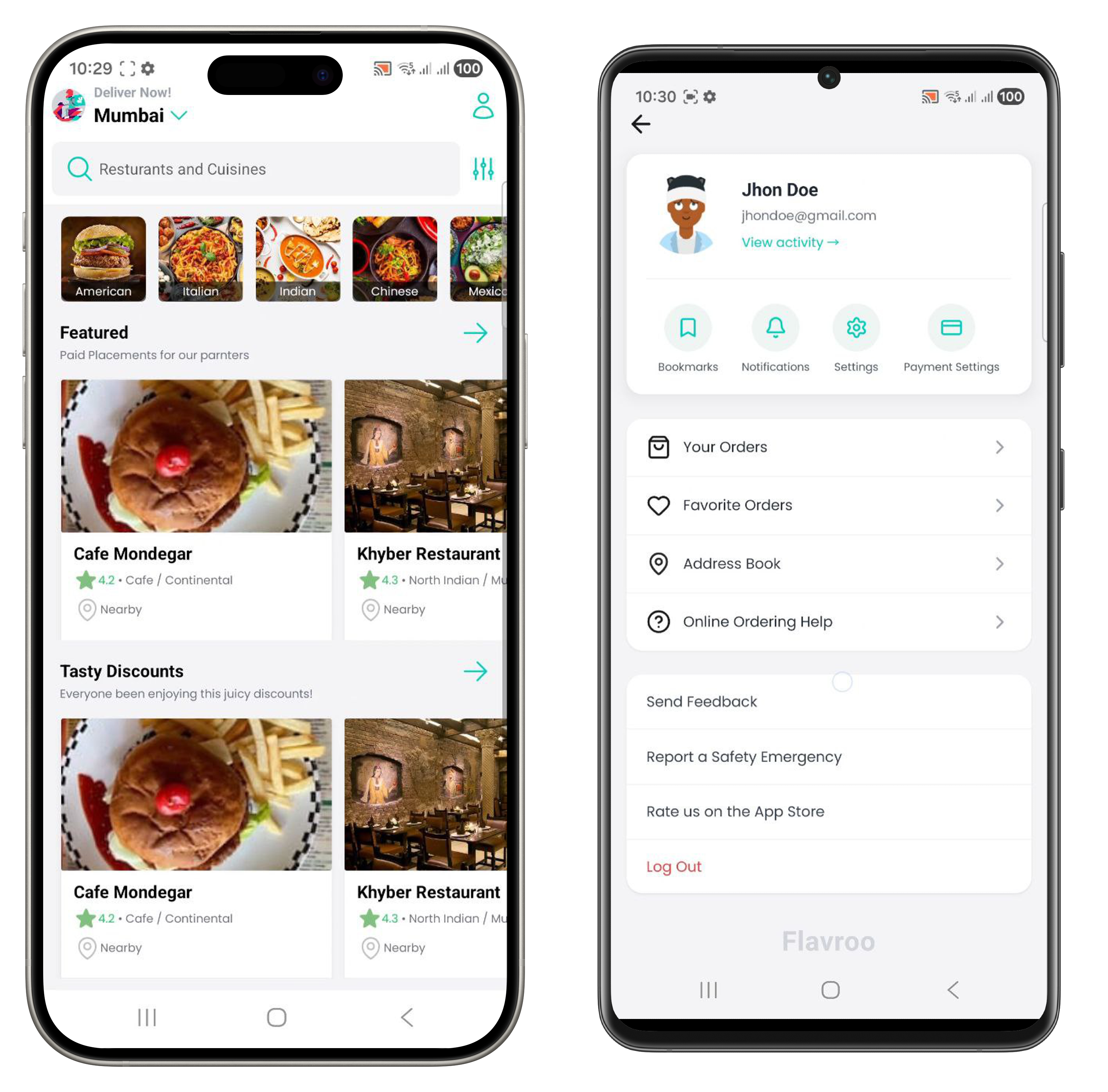 Flavroo - Food Delivery App